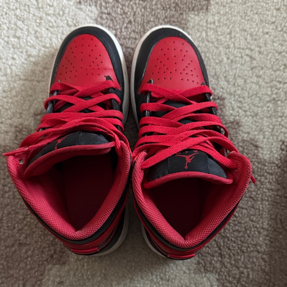 Nike Kids Red and Black High-Top Sneakers
